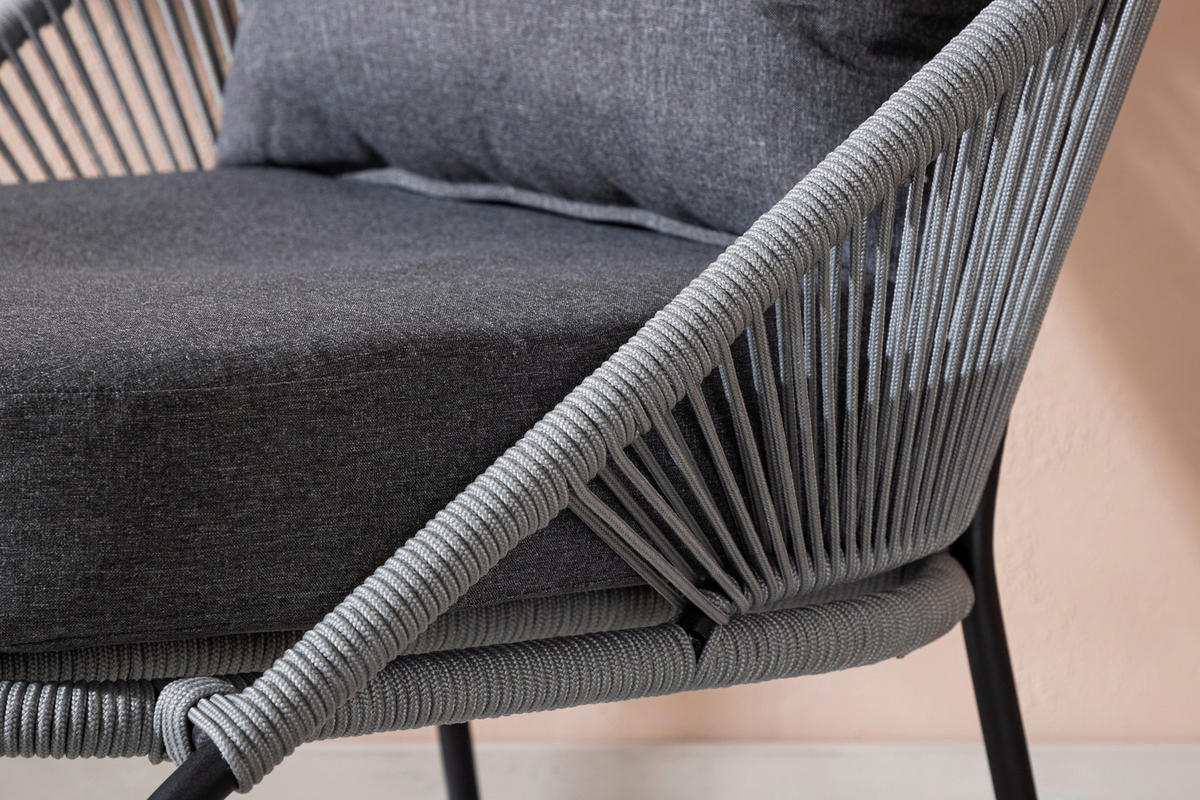 LOUNGESESSEL  - Schwarz/Grau, KONVENTIONELL, Kunststoff/Metall (73/78/85cm) - Gardenson