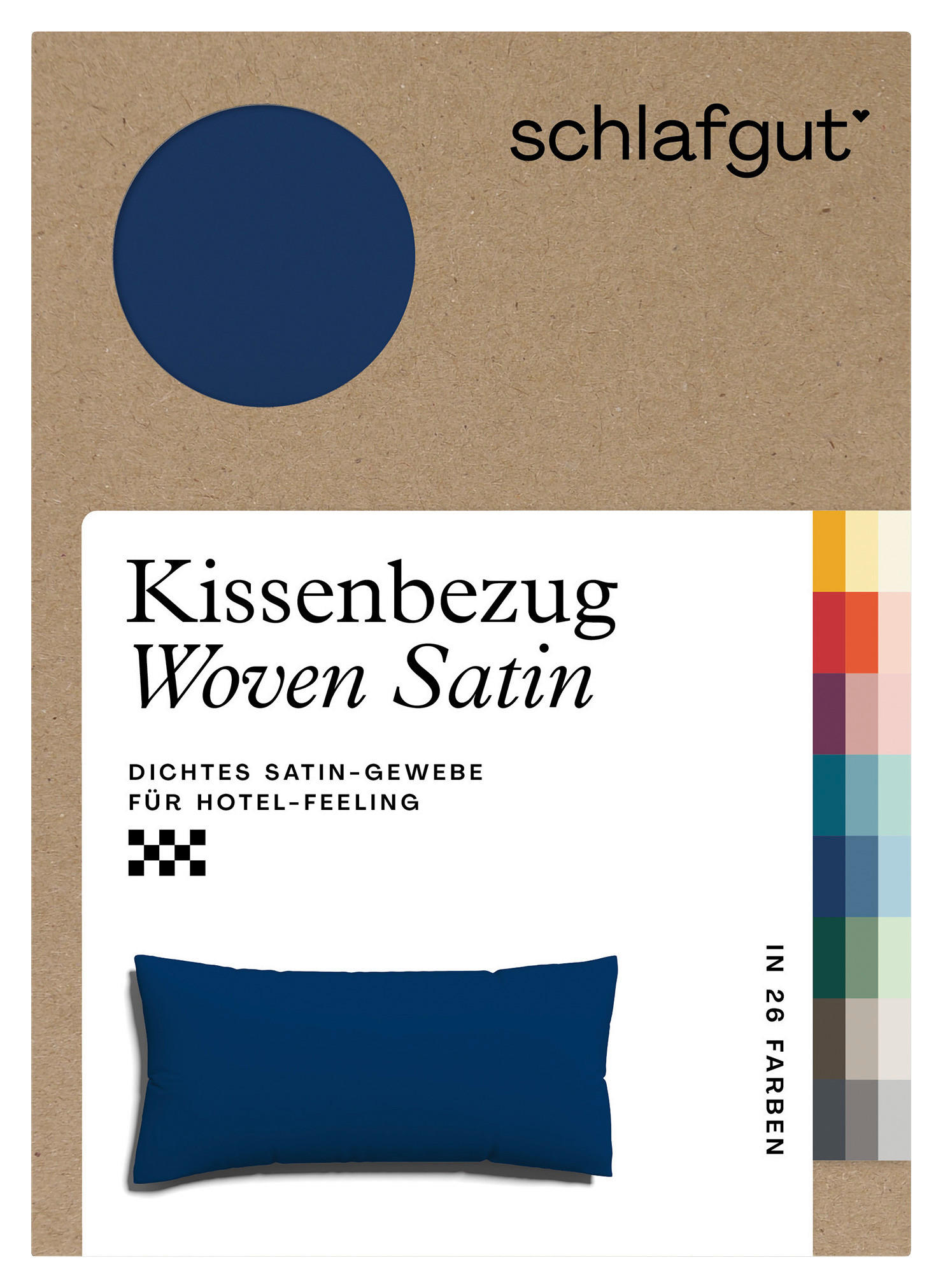 KOPFKISSENBEZUG WOVEN SATIN 40/80 cm  - Dunkelblau, Basics, Textil (40/80cm) - Schlafgut