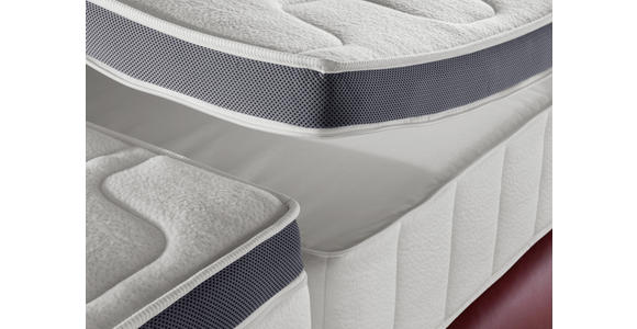 BOXSPRINGBETT 180/200 cm in Bordeaux - Chromfarben/Bordeaux, KONVENTIONELL, Leder/Textil (180/200cm) - Novel