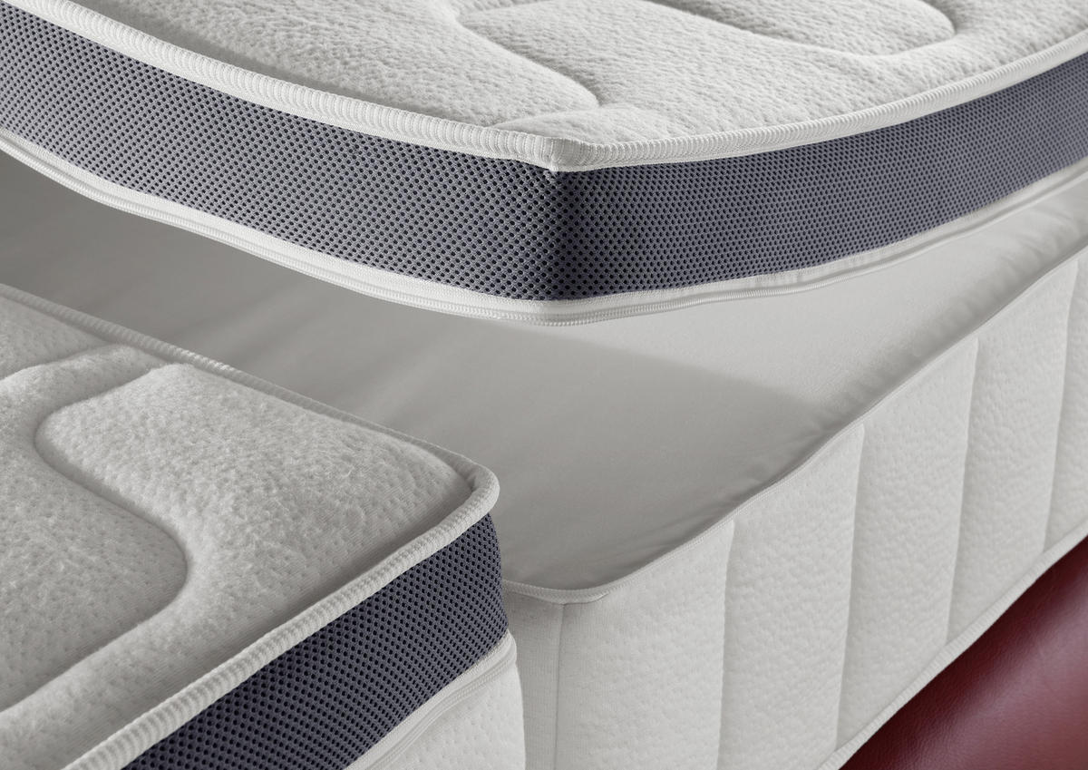 BOXSPRINGBETT 200/200 cm  in Bordeaux  - Chromfarben/Bordeaux, Konventionell, Leder/Textil (200/200cm) - Novel