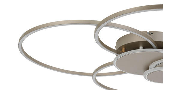 LED-DECKENLEUCHTE 90,5/81/9,5 cm   - Chromfarben/Champagner, Design, Kunststoff/Metall (90,5/81/9,5cm) - Novel