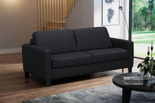 CANAPEA EXTENSIBILĂ piele, textil negru  - negru, Konventionell, metal/textil (190/87/100cm) - Celina Home