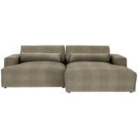 ECKSOFA Felicia in Chenille Taupe  267/187 cm  - Taupe/Schwarz, Design, Kunststoff/Textil (267/187cm) - Stylife