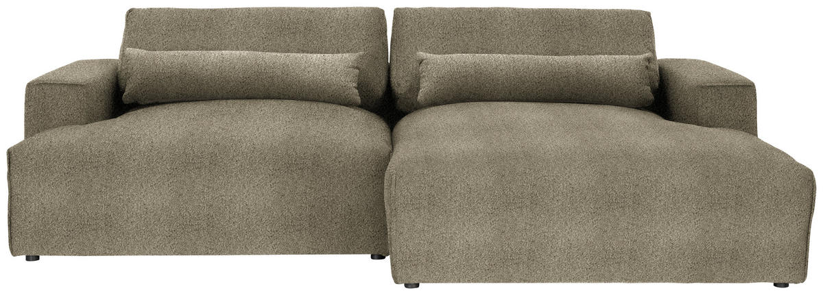 ECKSOFA Felicia in Chenille Taupe  267/187 cm  - Taupe/Schwarz, Design, Kunststoff/Textil (267/187cm) - Stylife