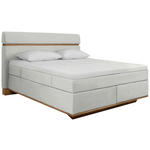 BOXSPRINGBETT 180/200 cm  in Silberfarben  - Eichefarben/Silberfarben, Natur, Holz/Textil (180/200cm) - Linea Natura