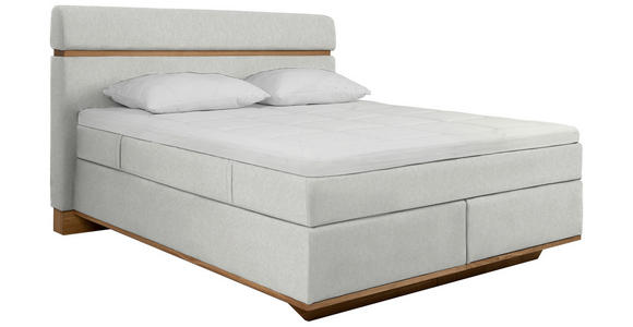 BOXSPRINGBETT 180/200 cm  in Silberfarben  - Eichefarben/Silberfarben, Natur, Holz/Textil (180/200cm) - Linea Natura