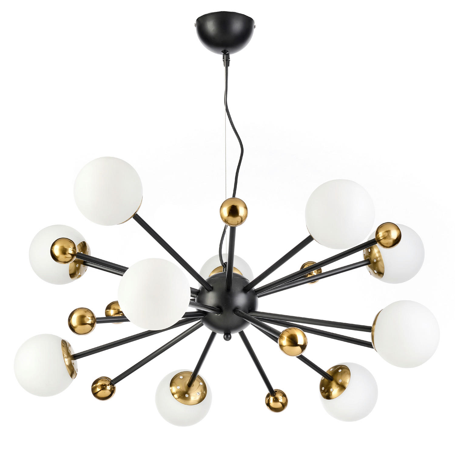 KRONLEUCHTER 80/80/90 cm   - Schwarz Hochglanz, KONVENTIONELL, Kunststoff/Metall (80/80/90cm)