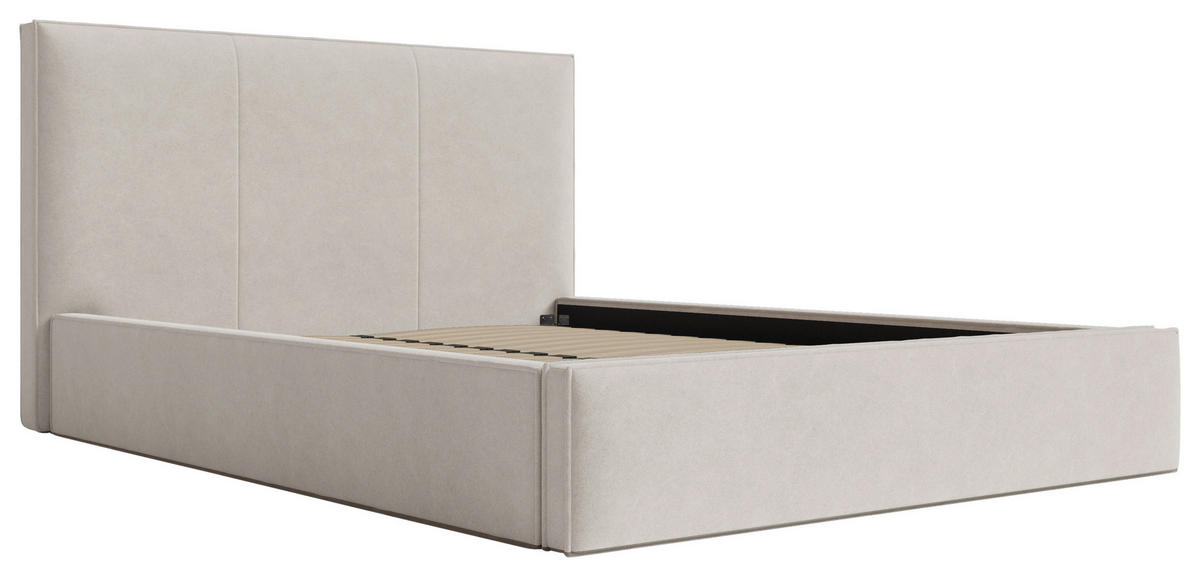 POLSTERBETT Lattenrost, Bettkasten 180/200 cm  in Beige  - Beige/Schwarz, Design, Holz/Textil (180/200cm) - Boxxx