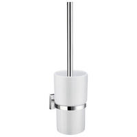 WC SADA - ŠTĚTKA A DRŽÁK - bílá/barvy chromu, Basics, kov/plast (11,9/38/11,9cm)