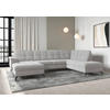 WOHNLANDSCHAFT in Flachgewebe Silberfarben  - Silberfarben/Schwarz, Modern, Textil/Metall (164/319/212cm) - Sit & More