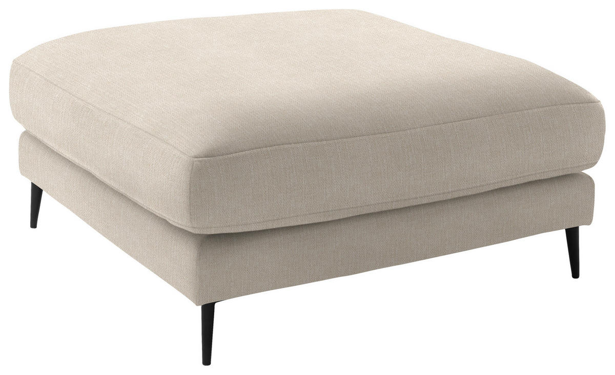 ECKSOFA in Flachgewebe Beige  253/177 cm  - Beige/Schwarz, Design, Textil/Metall (253/177cm) - Dieter Knoll