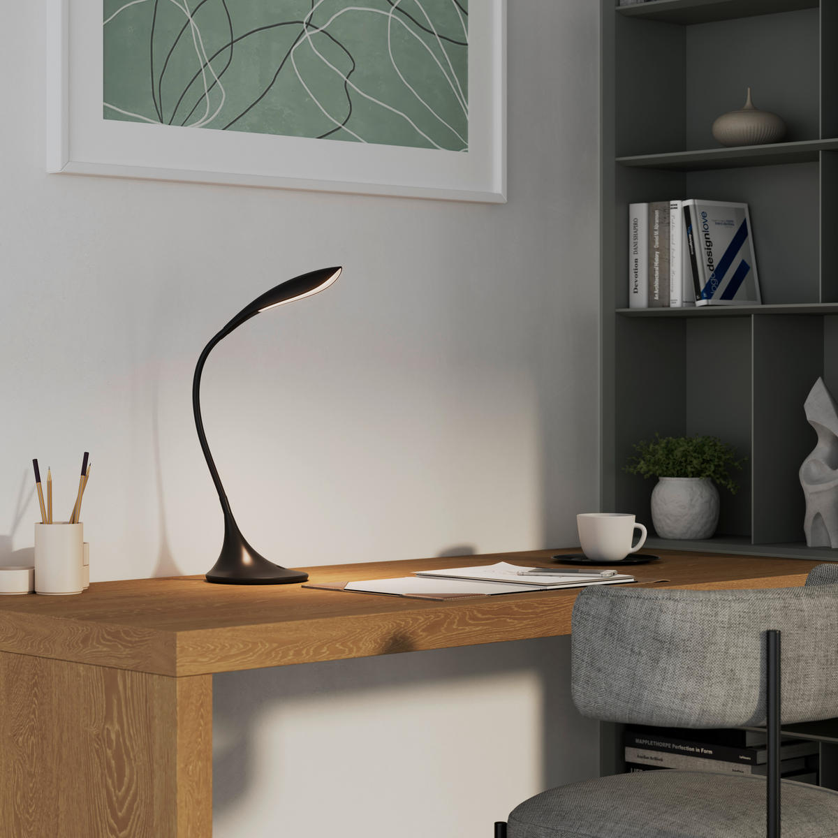 Lampă De Birou 22/17/37,5 cm    - negru, Basics, plastic (22/17/37,5cm) - Novel