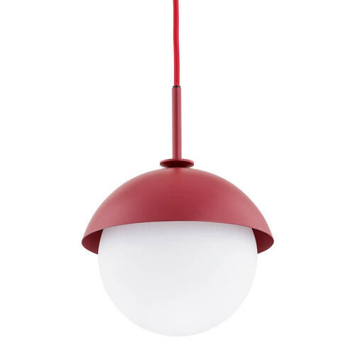 HÄNGELEUCHTE Argon Capello 109/20/20 cm   - Rot/Weiß, KONVENTIONELL, Glas/Metall (109/20/20cm)
