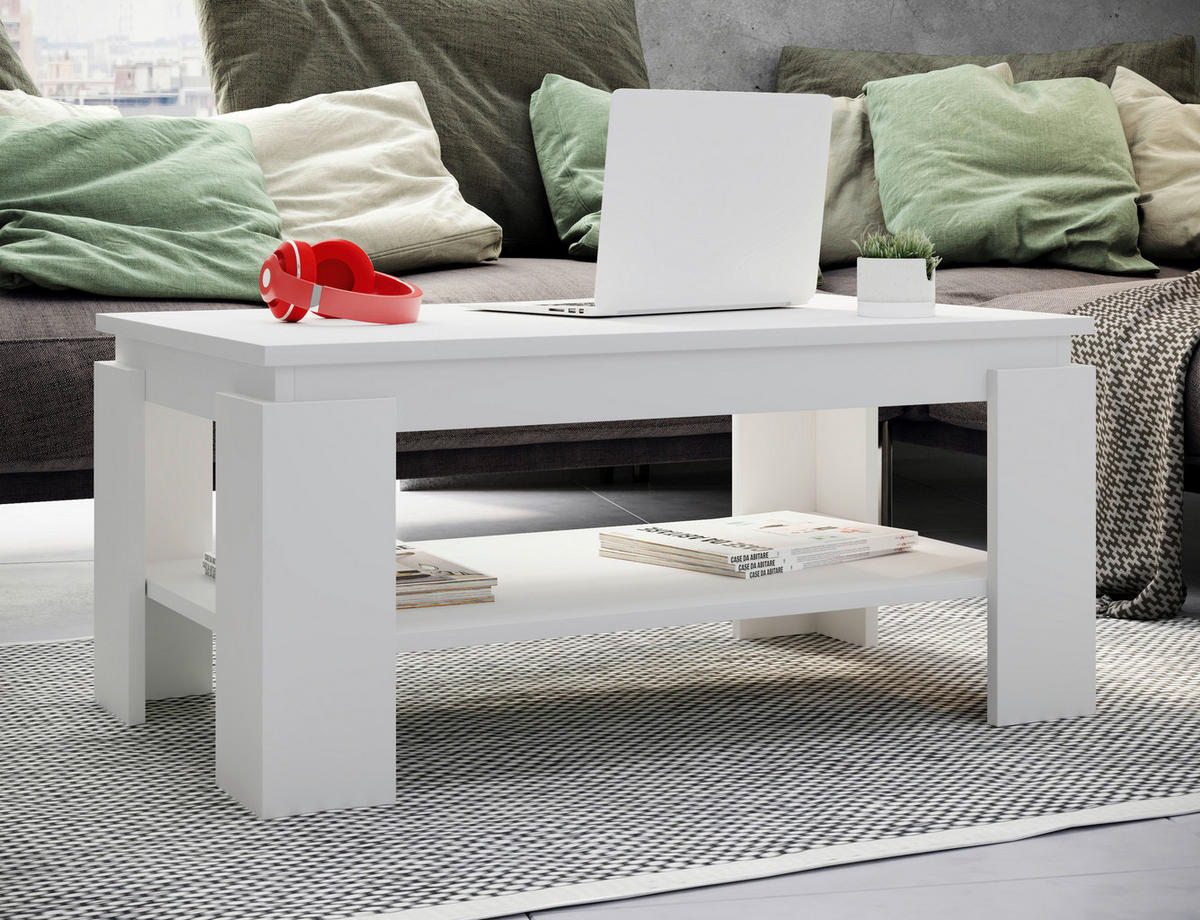 COUCHTISCH in Holzwerkstoff 90/53/41 cm  - Weiss, Modern, Holzwerkstoff (90/53/41cm) - MID.YOU