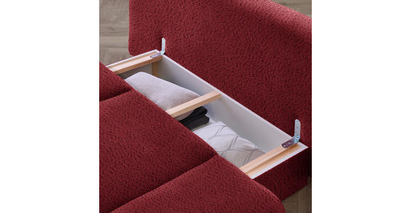 SCHLAFSOFA in Chenille Weinrot - Weinrot/Schwarz, MODERN, Holz/Textil (212/89/102cm) - Dieter Knoll