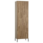 REGAL Eiche furniert Eichefarben, Hellgrau  - Eichefarben/Hellgrau, Design, Holz/Holzwerkstoff (60/210/42cm) - Ambia Home