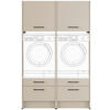 WASCHMASCHINENSCHRANK 126,4/206,2/68,5 cm  in Hellgrau  - Hellgrau/Schwarz, Basics, Holzwerkstoff/Metall (126,4/206,2/68,5cm) - Impuls