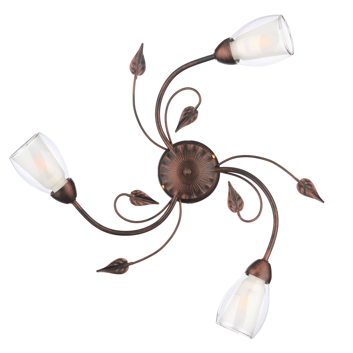 DECKENLEUCHTE 4716 LILIANA 50/20 cm   - Bronzefarben, KONVENTIONELL, Glas/Metall (50/20cm)