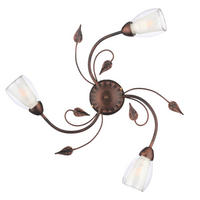 DECKENLEUCHTE 4716 LILIANA 50/20 cm   - Bronzefarben, KONVENTIONELL, Glas/Metall (50/20cm)
