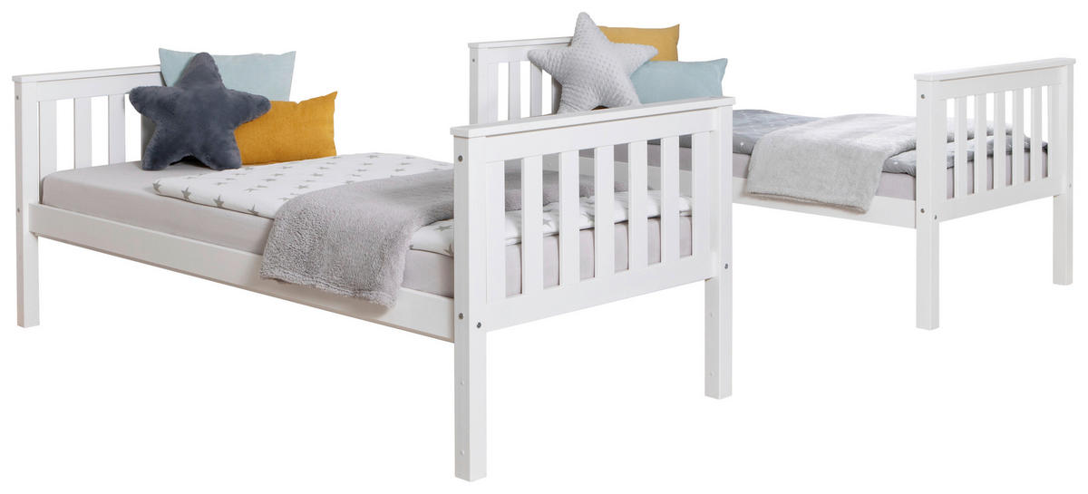 ETAGENBETT 90/200 cm Weiss  - Weiss, Modern, Holz (90/200cm) - MID.YOU