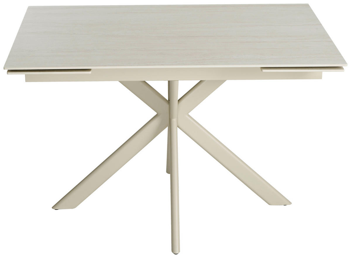 ESSTISCH Beige rechteckig  ausziehbar  - Beige, Design, Keramik/Metall (120-179/80/76cm) - Belluti
