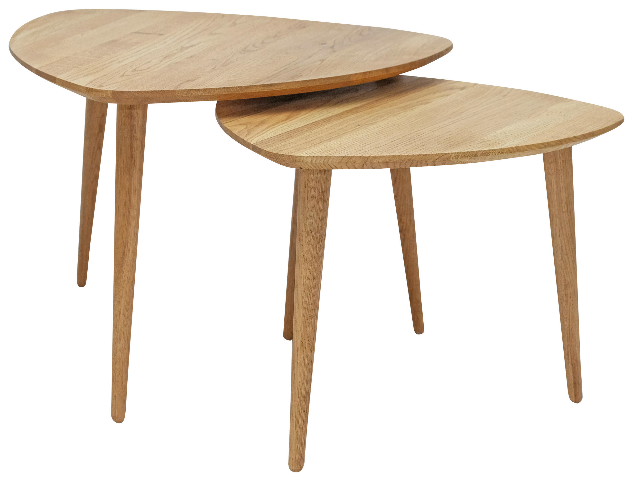 COUCHTISCHSET Wildeiche massiv Freiform Wildeiche  - Wildeiche, Trend, Holz (60/60/43cm) - Boxxx