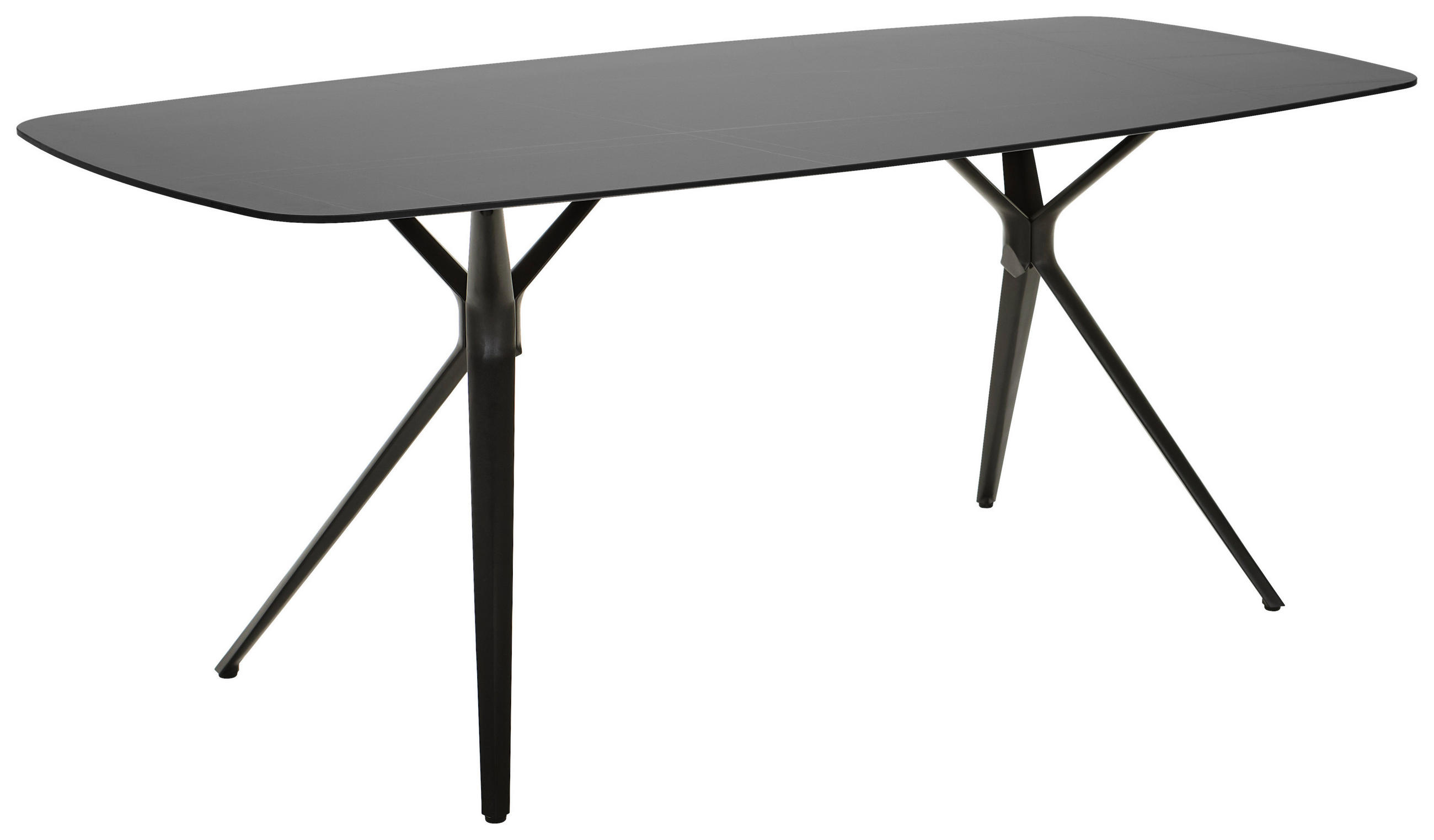 GARTENTISCH 180/90/75 cm Metall, Keramik oval  - Schwarz, Design, Keramik/Metall (180/90/75cm) - Dieter Knoll