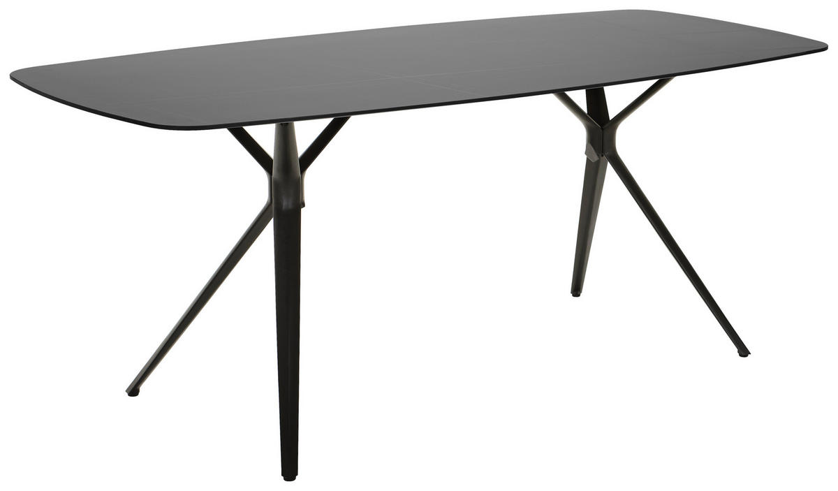 GARTENTISCH 180/90/75 cm Metall, Keramik oval  - Schwarz, Design, Keramik/Metall (180/90/75cm) - Dieter Knoll