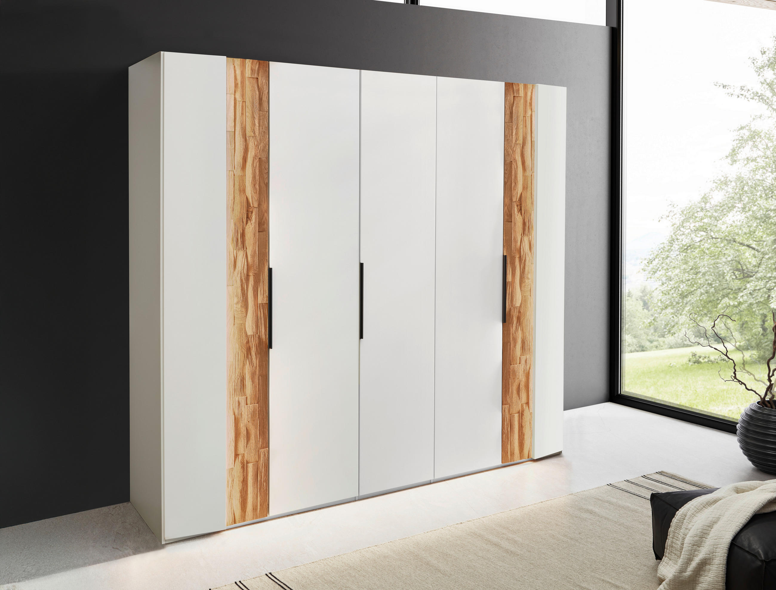 DREHTÜRENSCHRANK  in Weiß, Wildeiche  - Wildeiche/Weiß, Design, Holz/Holzwerkstoff (251,9/223,3/62cm) - Dieter Knoll