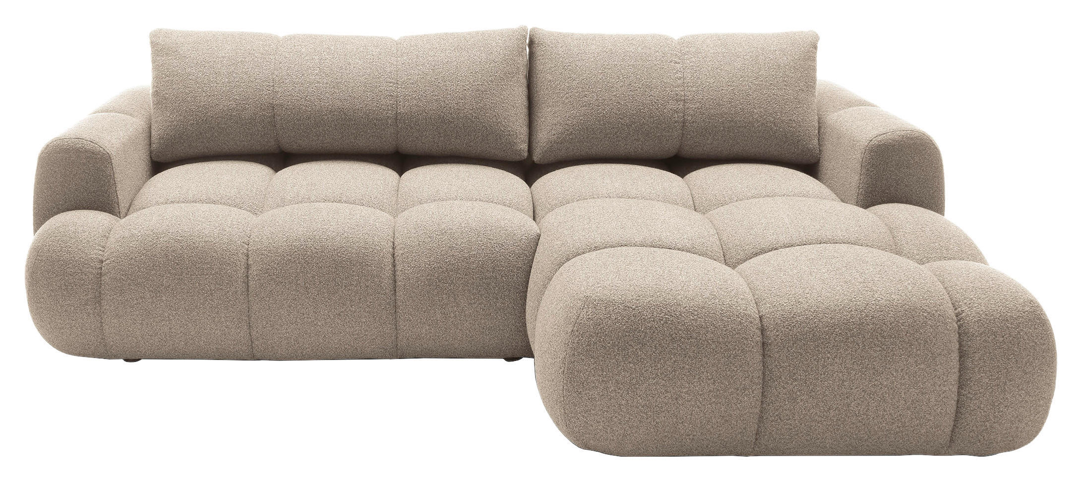 ECKSOFA Beige Struktur  - Beige/Schwarz, KONVENTIONELL, Kunststoff/Textil (272/172cm) - Carryhome