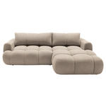 ECKSOFA Beige Struktur  - Beige/Schwarz, KONVENTIONELL, Kunststoff/Textil (272/172cm) - Carryhome