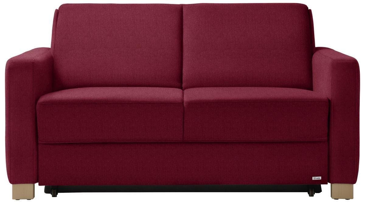 SCHLAFSOFA in Rot  - Rot/Naturfarben, KONVENTIONELL, Holz/Textil (160/86/92cm) - Sedda
