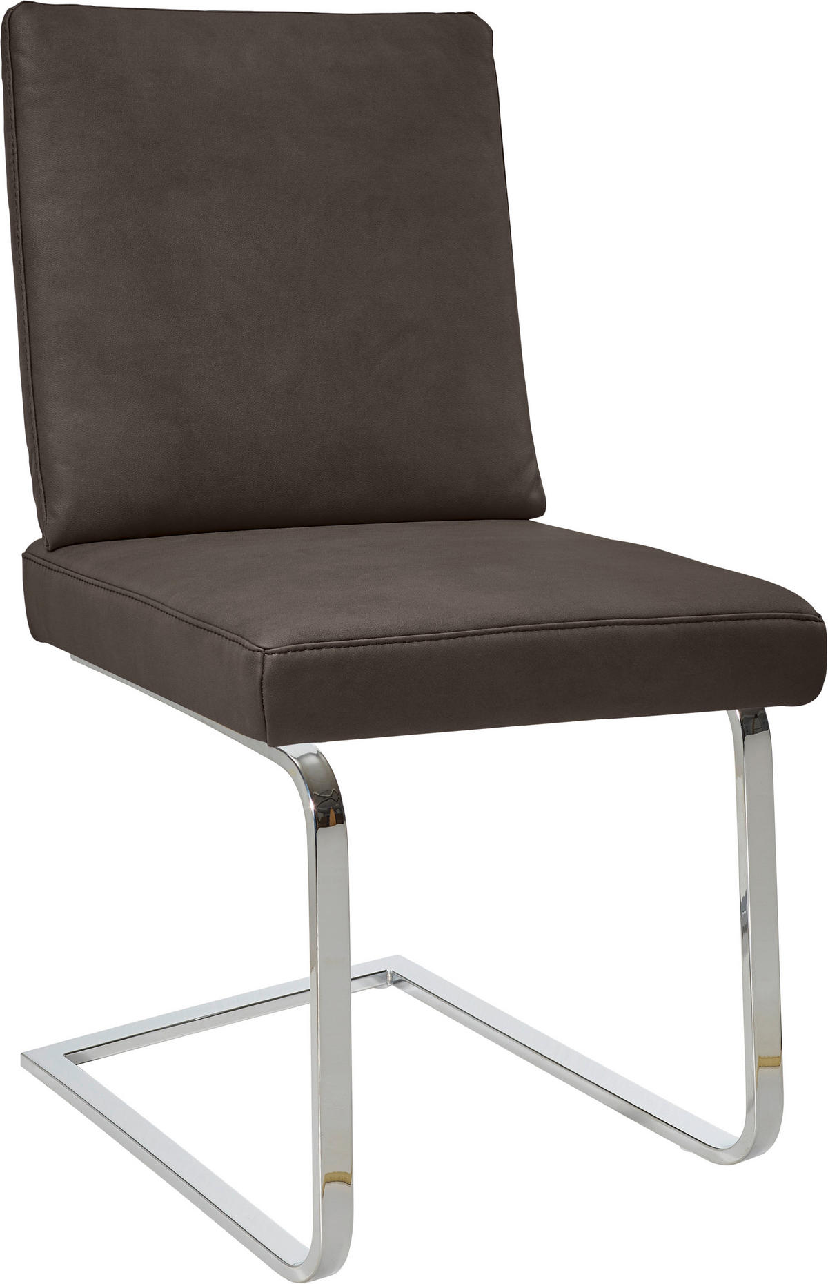 SCHWINGSTUHL  in Stahl Mikrofaser  - Chromfarben/Graubraun, Design, Textil/Metall (46/92/60cm) - Dieter Knoll