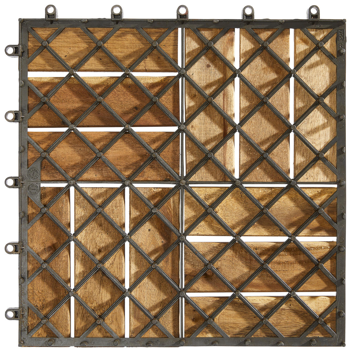 TERRASSENFLIESE - Dunkelbraun/Schwarz, Modern, Holz/Kunststoff (30/30/2,4cm) - Ambia Garden