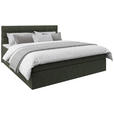 BOXBETT 160/200 cm  in Dunkelgrün  - Dunkelgrün/Schwarz, KONVENTIONELL, Holz/Kunststoff (160/200cm) - Carryhome