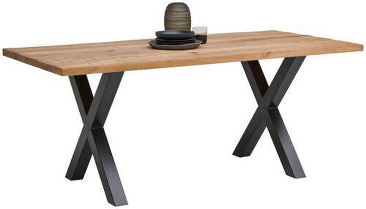 TABLE in Holz, Metall 180/90/77 cm  - noir/couleur écru, Lifestyle, métal/bois (180/90/77cm) - Landscape