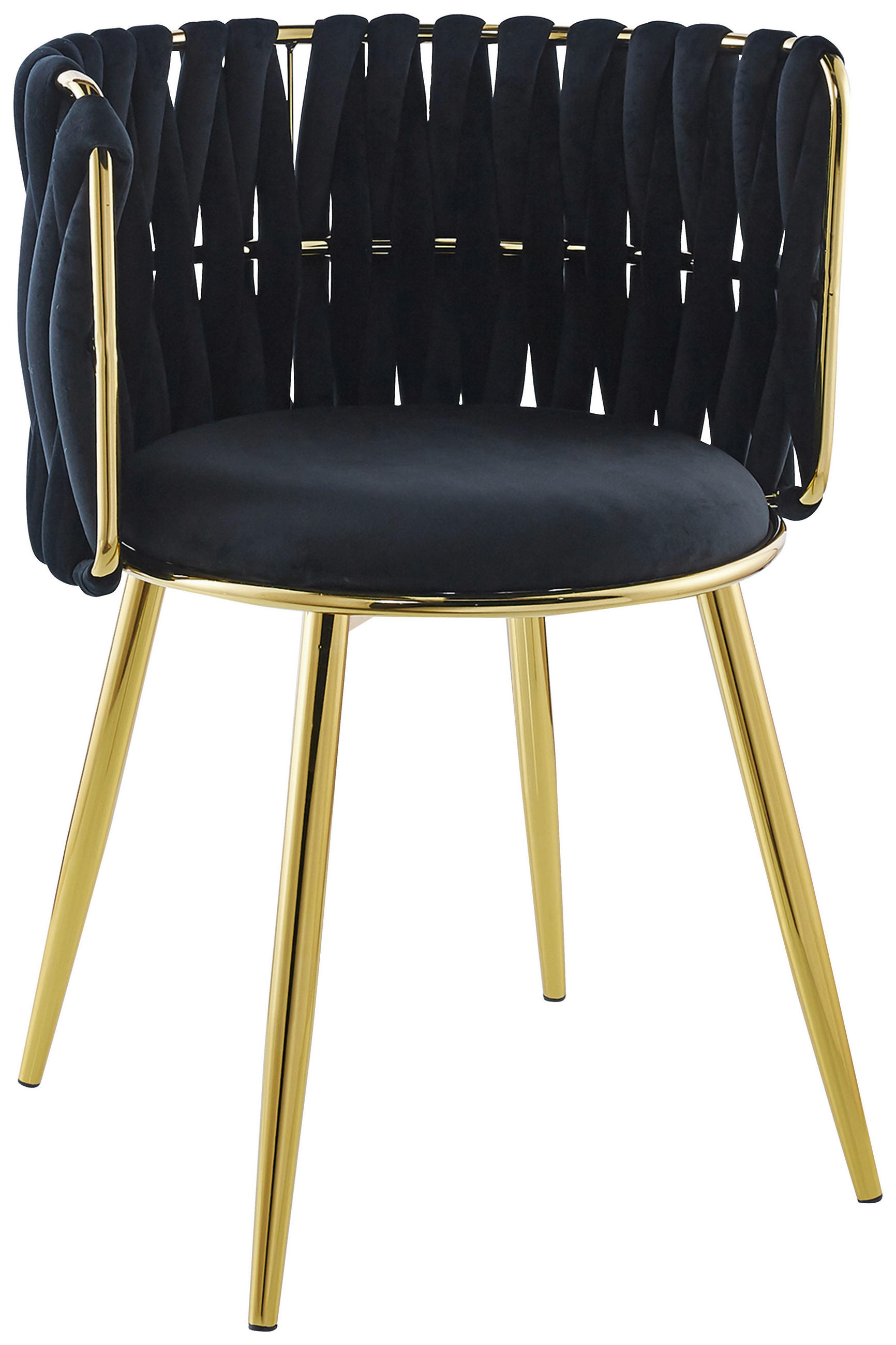 Sada židlí s područkami 2 kusy - černá/barvy zlata, Moderní, kov/textil (57/80/53cm) - MID.YOU