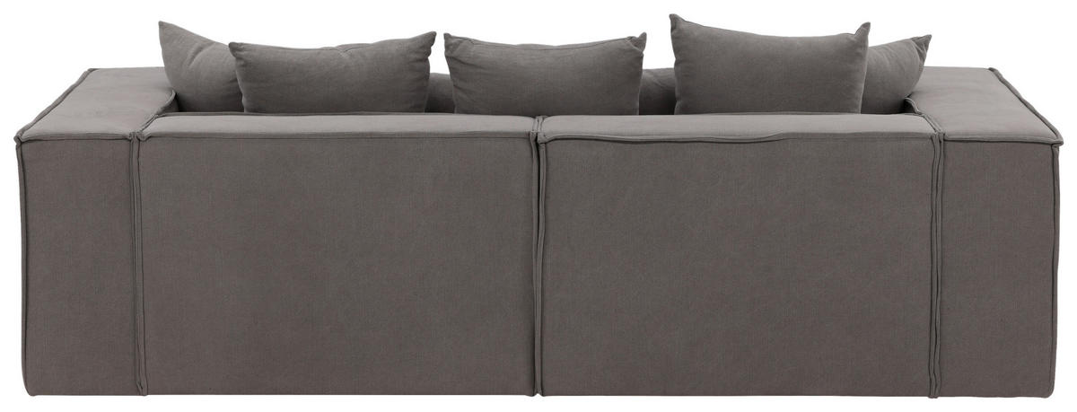 2-SITS SOFFA i plast, textil grå, svart  - grå/svart, Design, textil/plast (232/80/116cm) - Livetastic
