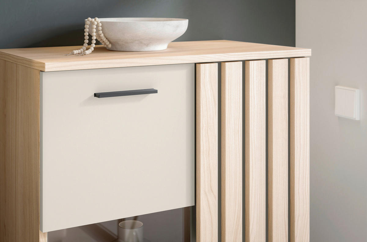 SZEKRÉNYSOR tölgyfa színű, kasmírszínű  - kasmírszínű/tölgyfa színű, Modern, műanyag/faalapú anyag (290/190/40cm) - Hom`in