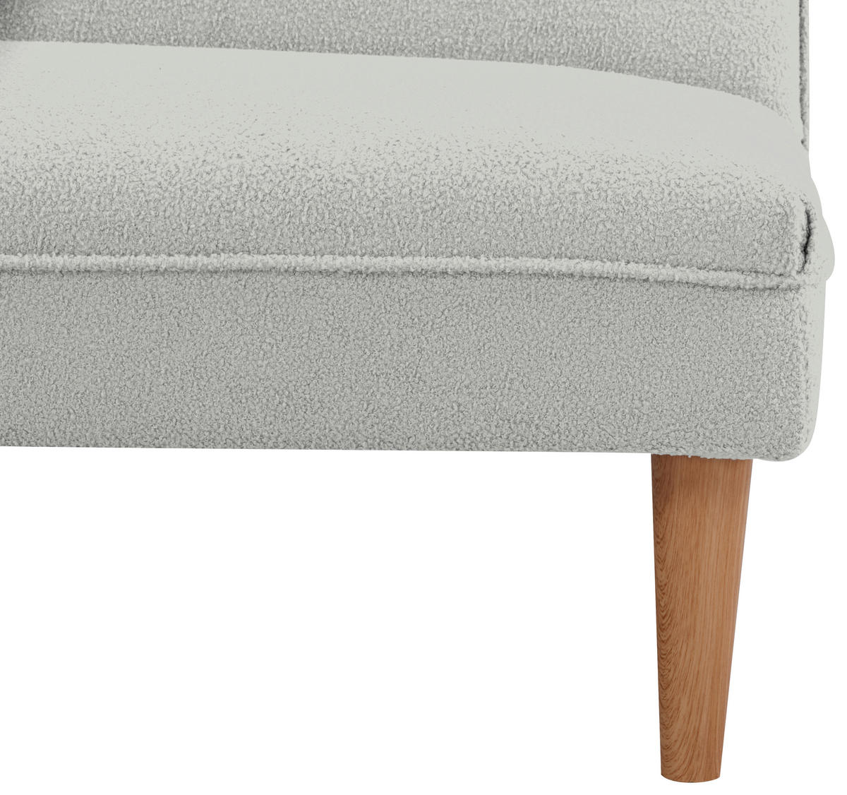 SCHLAFSOFA in Bouclé Weiß  - Schwarz/Naturfarben, MODERN, Holz/Kunststoff - P & B
