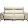 3-SITZER-SOFA  in Echtleder Creme   - Creme/Schwarz, Design, Leder/Metall (207/107/98cm) - Belluti