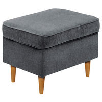 HOCKER in Textil Anthrazit, Eiche Wotan  - Anthrazit/Eiche Wotan, Basics, Holz/Textil (63/43/42cm) - Carryhome