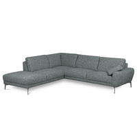 ECKSOFA SPRING Anthrazit Webstoff Zierkissen  - Anthrazit/Schwarz, Design, Textil/Metall (250/273cm) - Livetastic