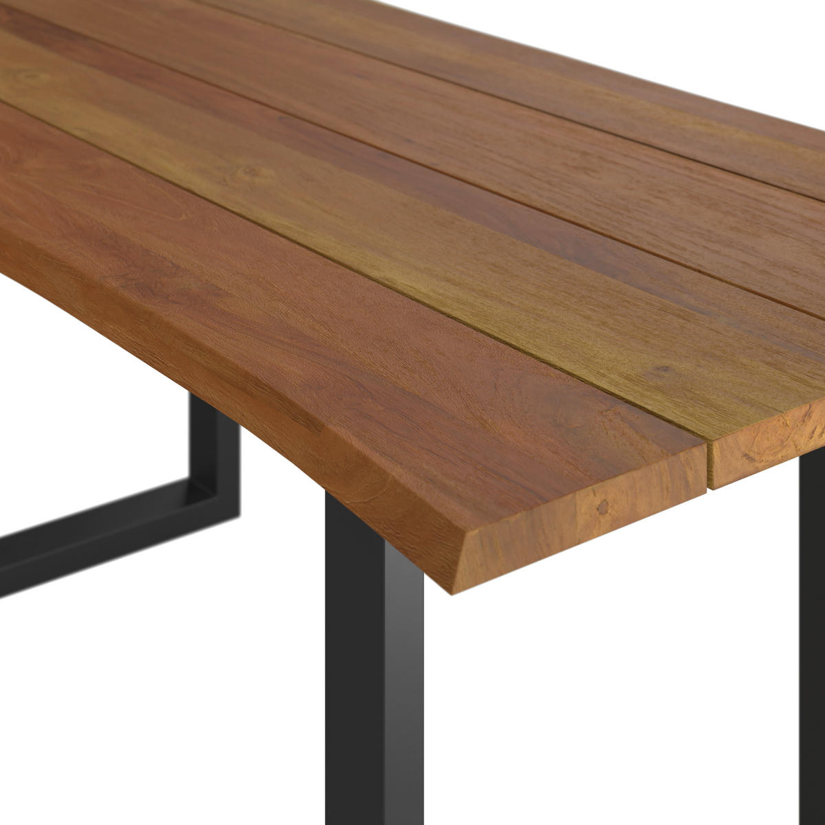 GARTENTISCH 180/90/75 cm  - Schwarz/Teakfarben, Natur, Holz/Metall (180/90/75cm) - Ambia Garden