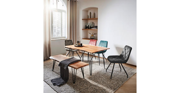ESSTISCH in Holz, Metall 140/90/76 cm - Schwarz/Akaziefarben, Design, Holz/Metall (140/90/76cm) - Landscape