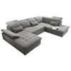 SOFFA i mikrovelour lerfärgad  - lerfärgad/silver, Klassisk, textil/plast (188/340/240cm) - MID.YOU
