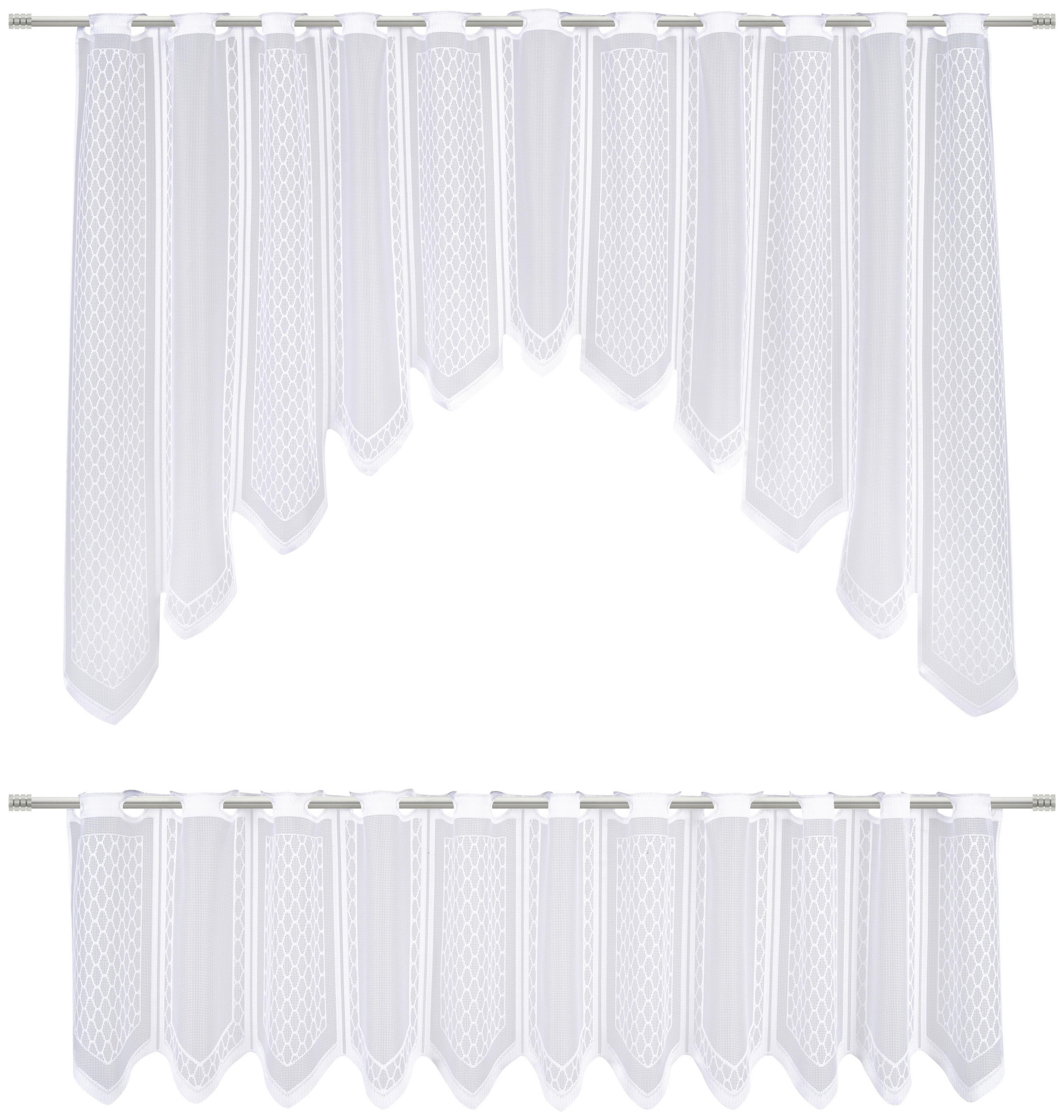 KURZGARDINE 2ER SET   150/75 cm   - Weiß, KONVENTIONELL, Textil (150/75cm) - Esposa