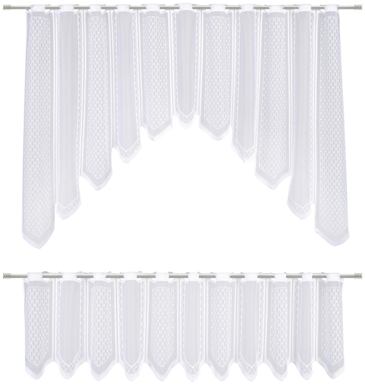 KURZGARDINE 2ER SET   150/75 cm   - Weiß, KONVENTIONELL, Textil (150/75cm) - Esposa