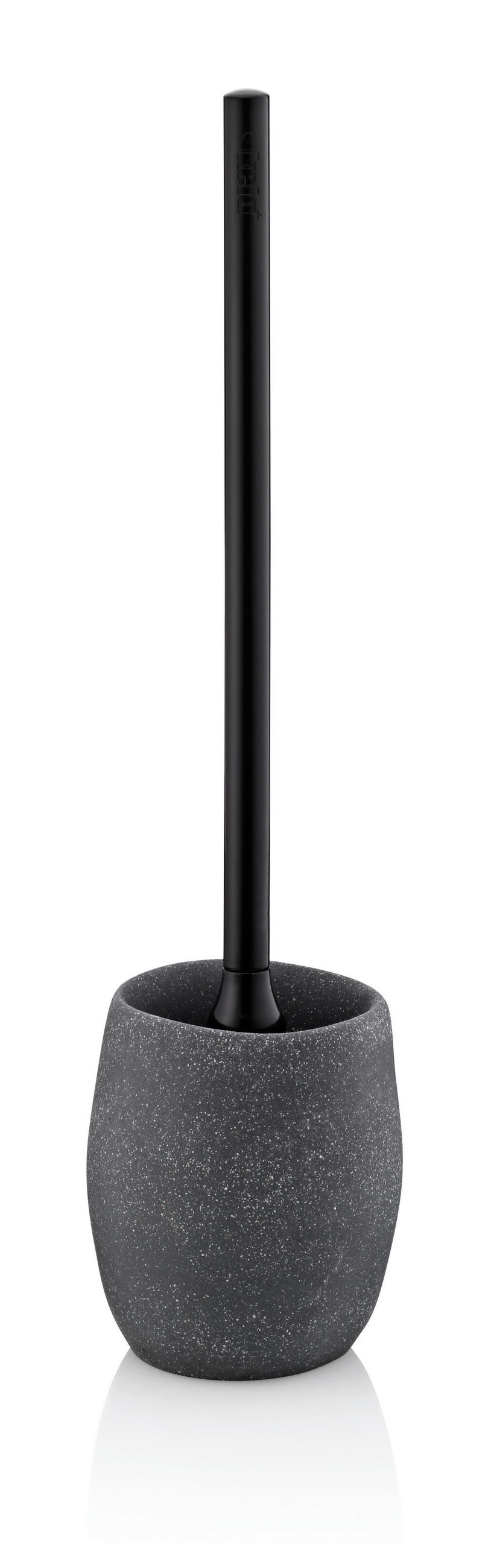 WC-GARNITURA S ŠČETKO - siva/črna, Basics, kamen/umetna masa (10/44cm) - Kela