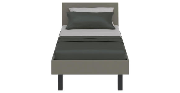 BETT 90/200 cm,  in Grau, Grün,  - Schwarz/Grau, Design, Metall (90/200cm) - Xora
